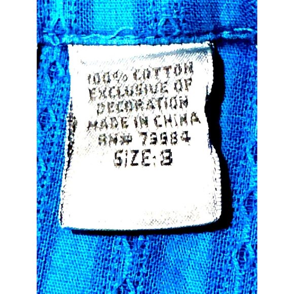 Chicos Button up Blue Pintuck Tunic Blouse Boho Chic Half Sleeves - Picture 6 of 8